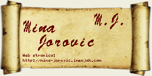 Mina Jorović vizit kartica